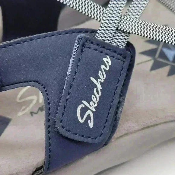 Skechers Womens Reggae Slim Takes Two Navy Blue Size 7 Super Light - Picture 11 of 12